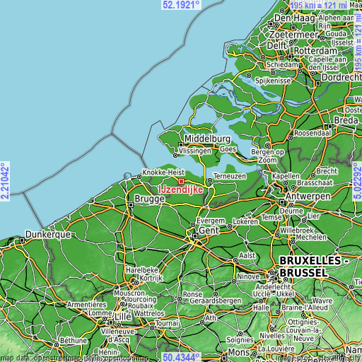 Topographic map of IJzendijke