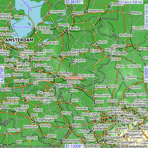 Topographic map of Hummelo