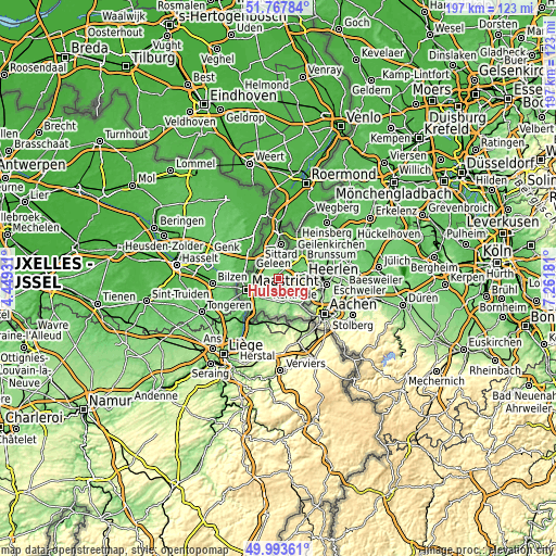 Topographic map of Hulsberg