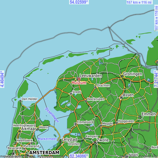 Topographic map of Huizum