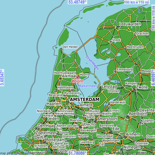 Topographic map of Hoorn