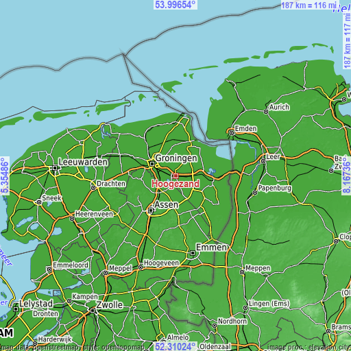 Topographic map of Hoogezand