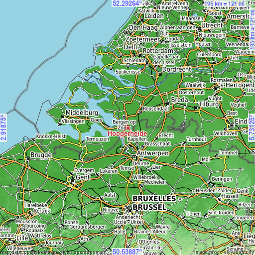 Topographic map of Hoogerheide