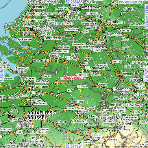 Topographic map of Hoogeloon