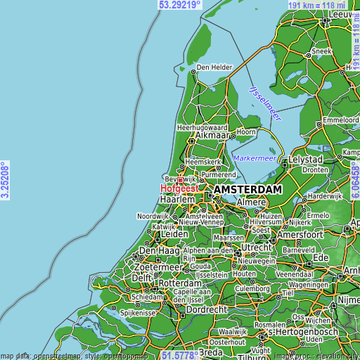 Topographic map of Hofgeest