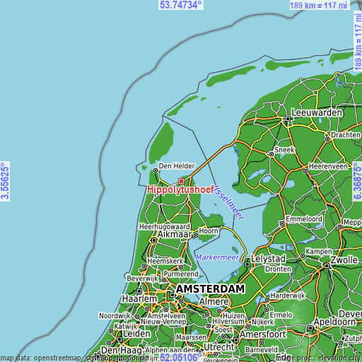 Topographic map of Hippolytushoef