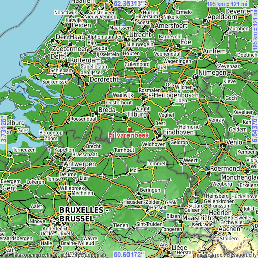 Topographic map of Hilvarenbeek