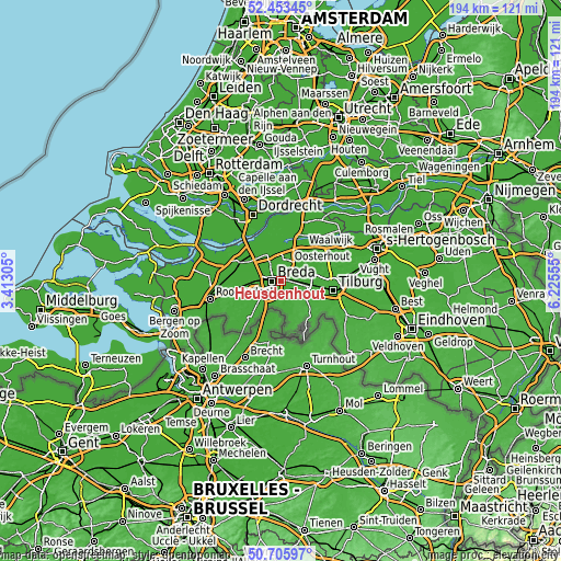 Topographic map of Heusdenhout