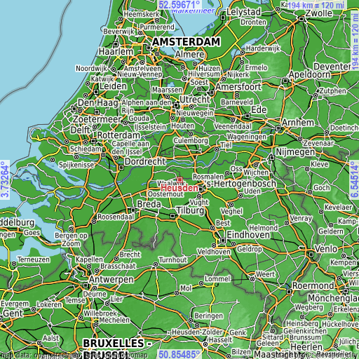 Topographic map of Heusden