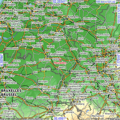 Topographic map of Heusden