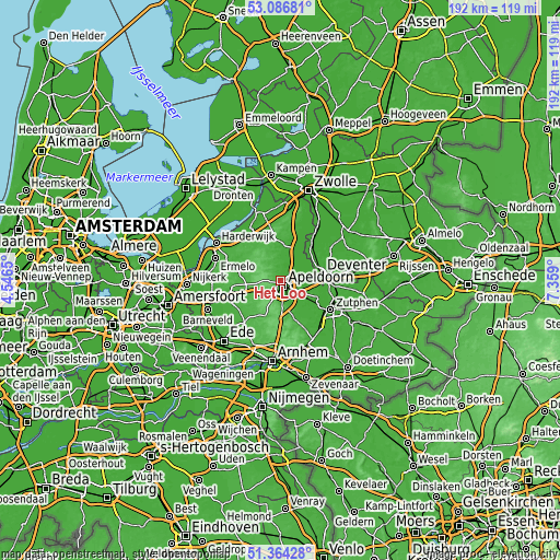 Topographic map of Het Loo