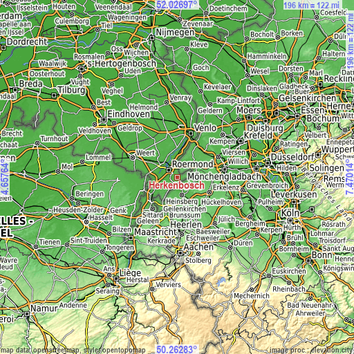 Topographic map of Herkenbosch