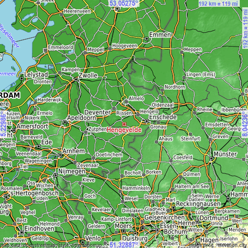 Topographic map of Hengevelde