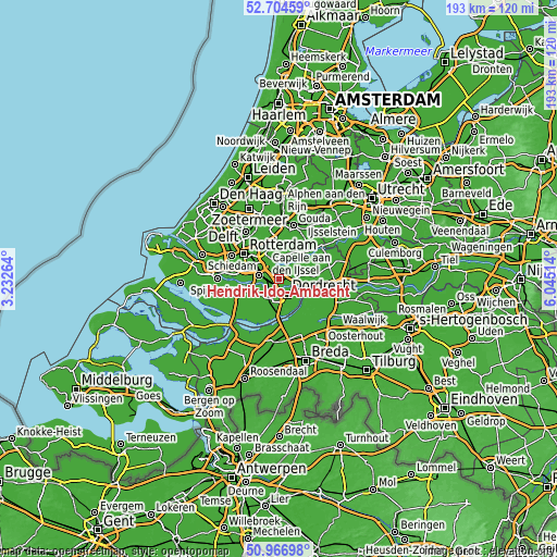 Topographic map of Hendrik-Ido-Ambacht