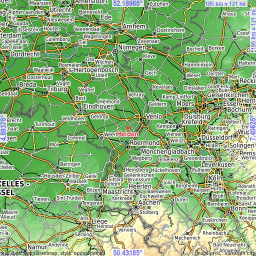 Topographic map of Helden