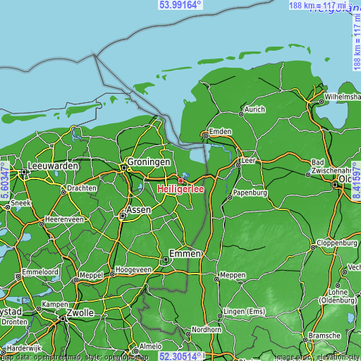 Topographic map of Heiligerlee