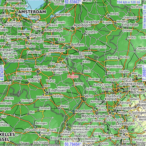 Topographic map of Heijen