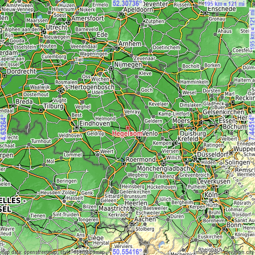 Topographic map of Hegelsom