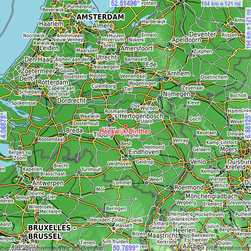 Topographic map of Heeswijk-Dinther