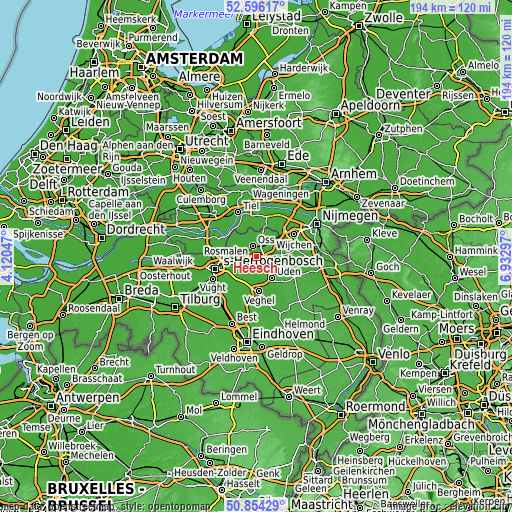 Topographic map of Heesch