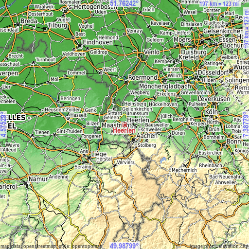 Topographic map of Heerlen