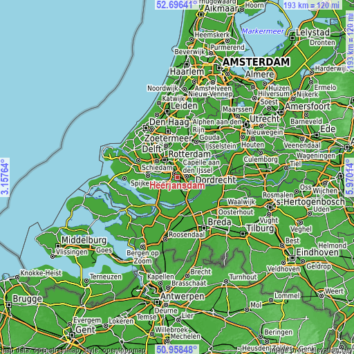 Topographic map of Heerjansdam