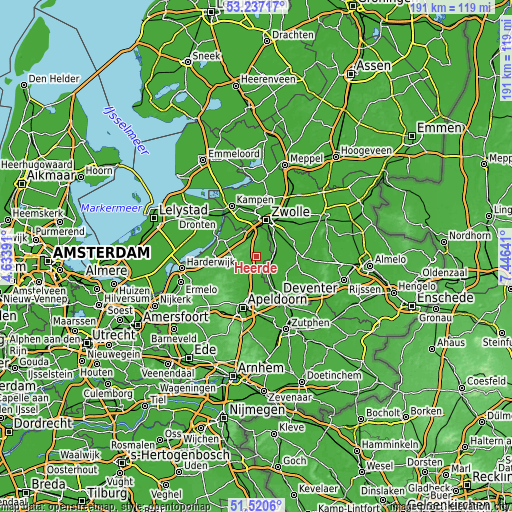 Topographic map of Heerde