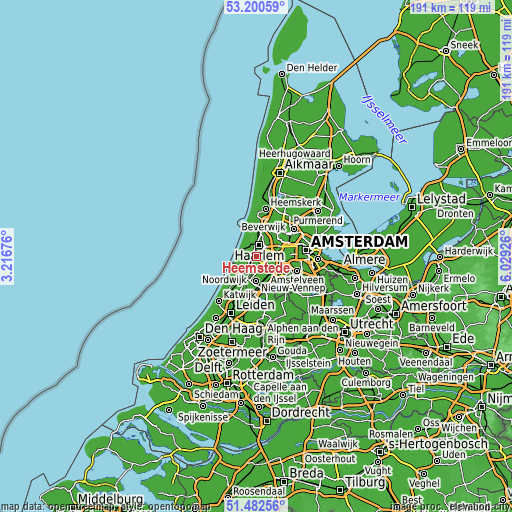 Topographic map of Heemstede
