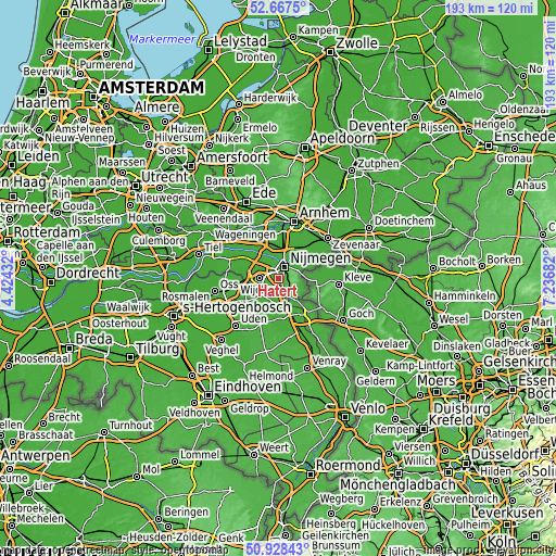 Topographic map of Hatert