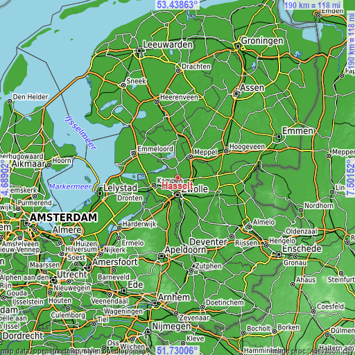 Topographic map of Hasselt