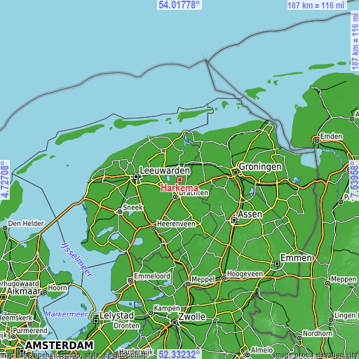 Topographic map of Harkema