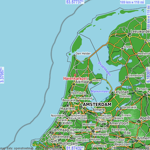 Topographic map of Harenkarspel