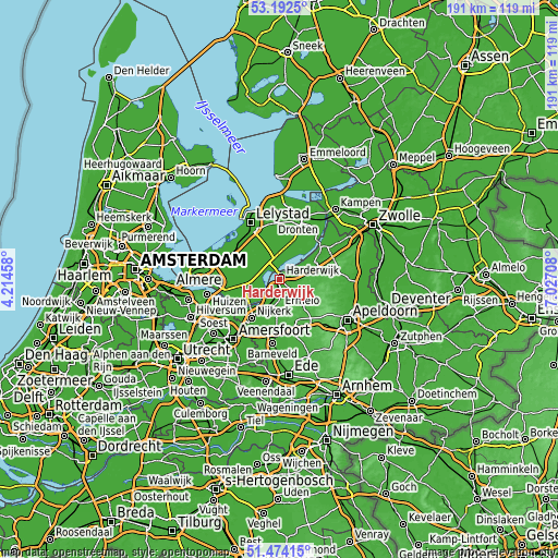 Topographic map of Harderwijk