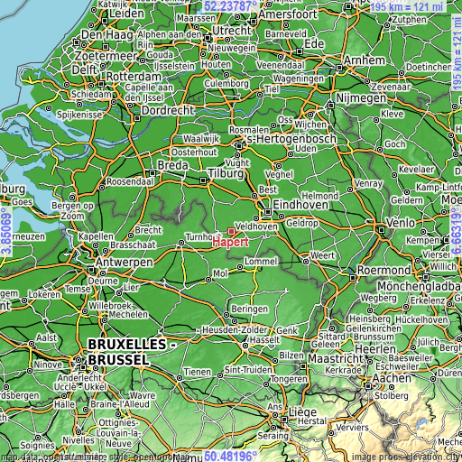 Topographic map of Hapert