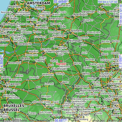 Topographic map of Handel