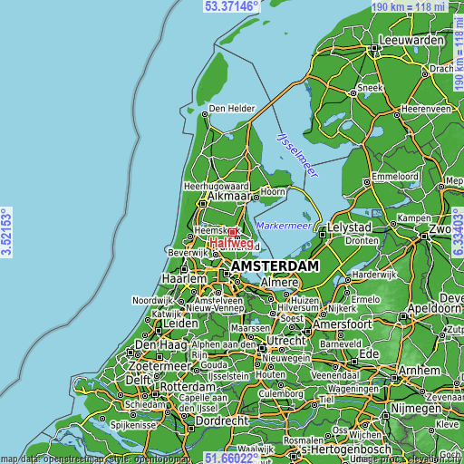 Topographic map of Halfweg