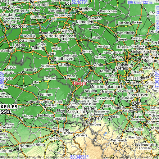 Topographic map of Haelen