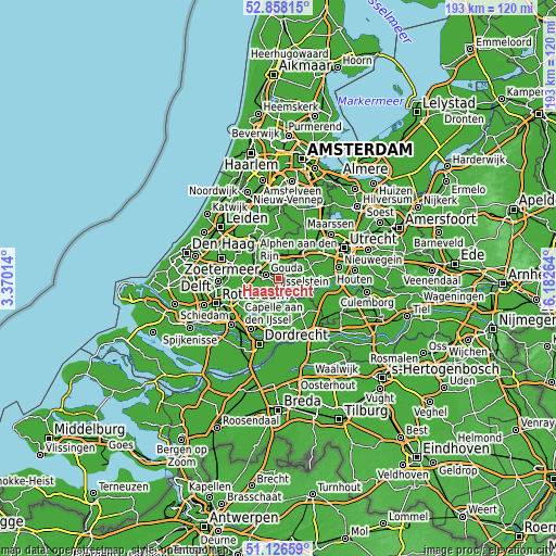 Topographic map of Haastrecht