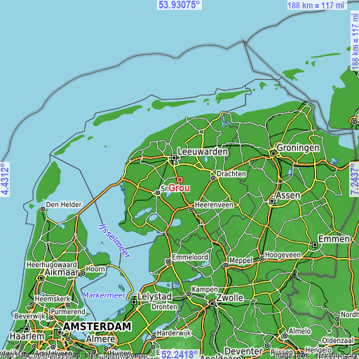 Topographic map of Grou