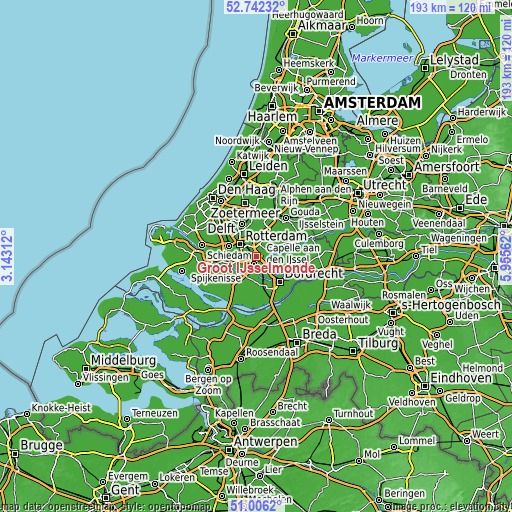 Topographic map of Groot IJsselmonde