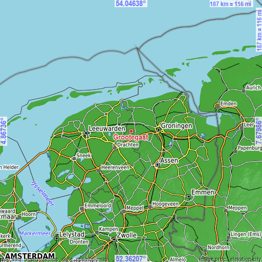 Topographic map of Grootegast