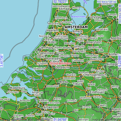 Topographic map of Groot-Ammers