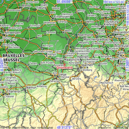 Topographic map of Gronsveld