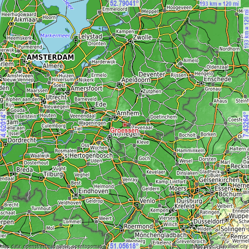 Topographic map of Groessen