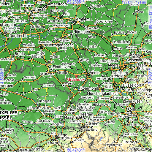 Topographic map of Grashoek