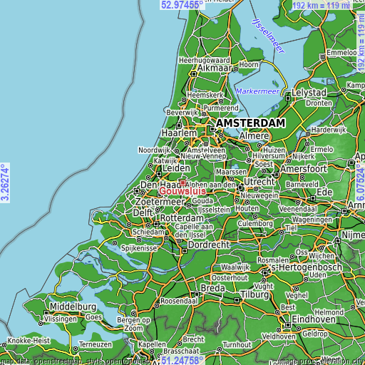 Topographic map of Gouwsluis