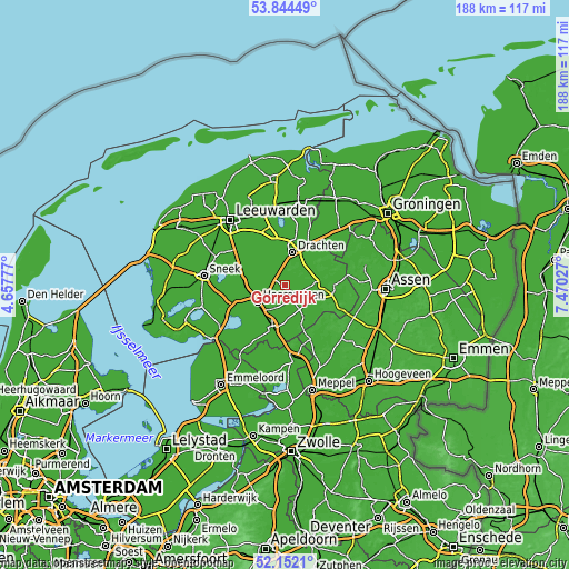 Topographic map of Gorredijk