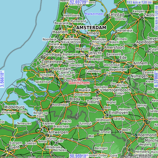 Topographic map of Gorinchem