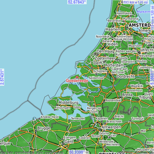 Topographic map of Goedereede