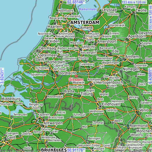 Topographic map of Giessen